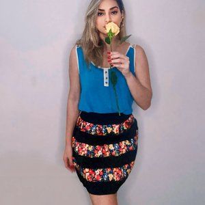 Blue & White Boho Top